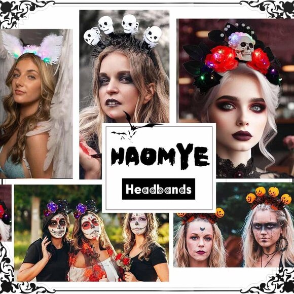Halloween Light Up Witch Hat Headband Women Men Festival Costume Accessory